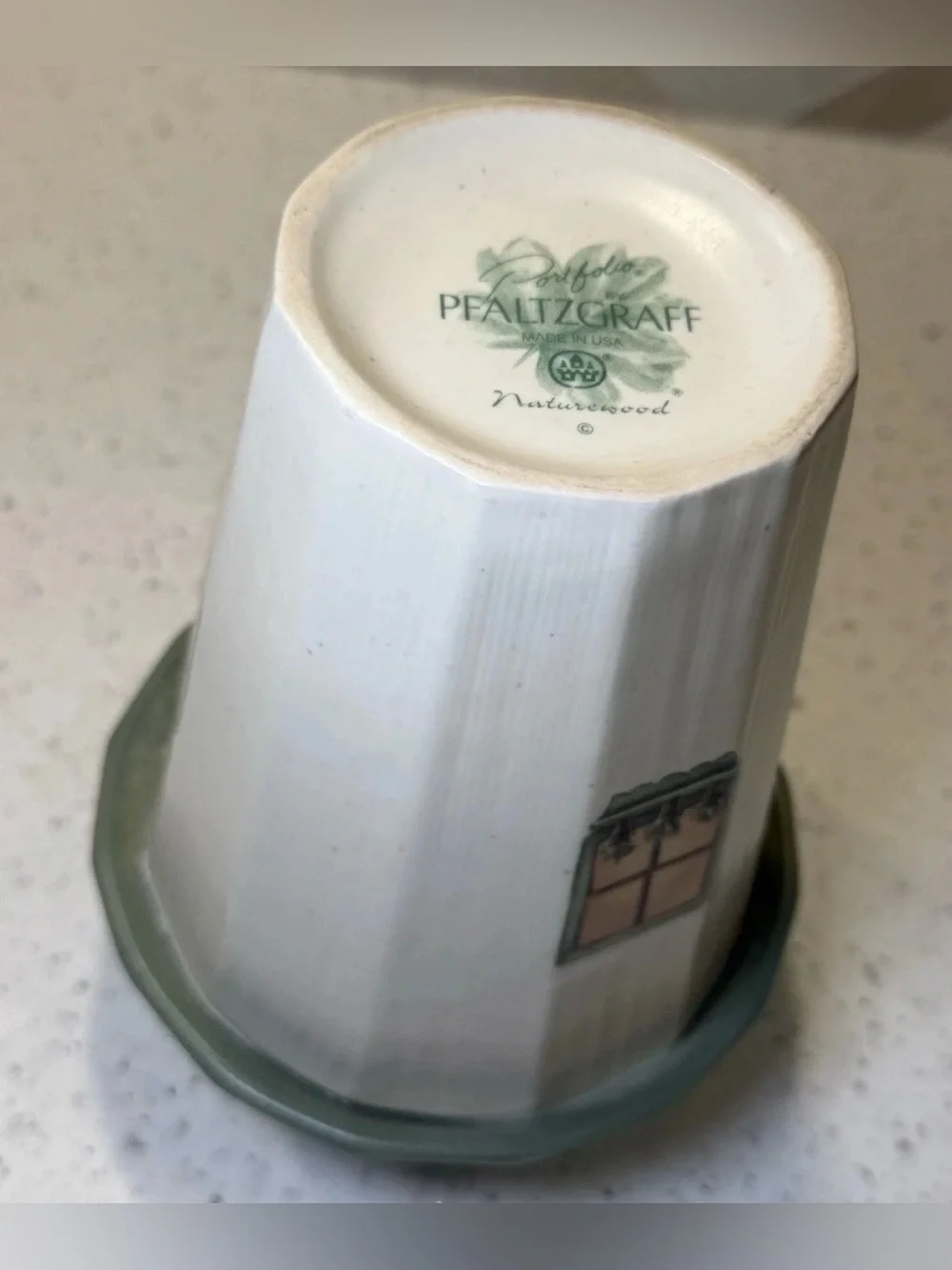 Pfaltzgraff Naturewood Utensil Holder Bird House Vintage Jar Vase Retired